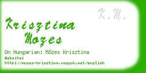 krisztina mozes business card