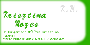 krisztina mozes business card